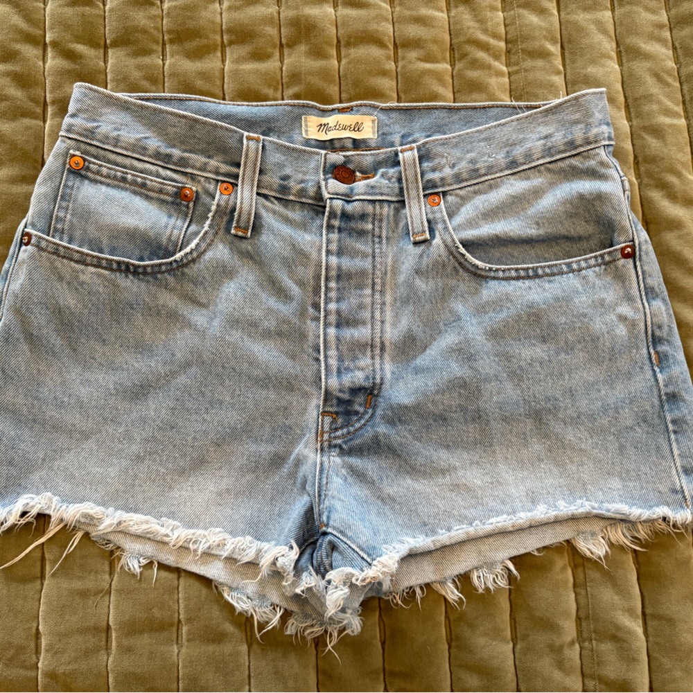 Classic Madewell Jean Shorts with Distressed Hem